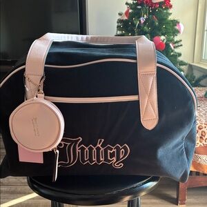 Juicy Couture Black and Pink Travel Bag